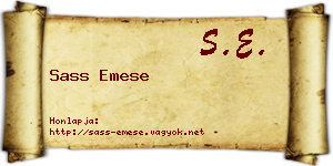 Sass Emese névjegykártya