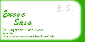 emese sass business card